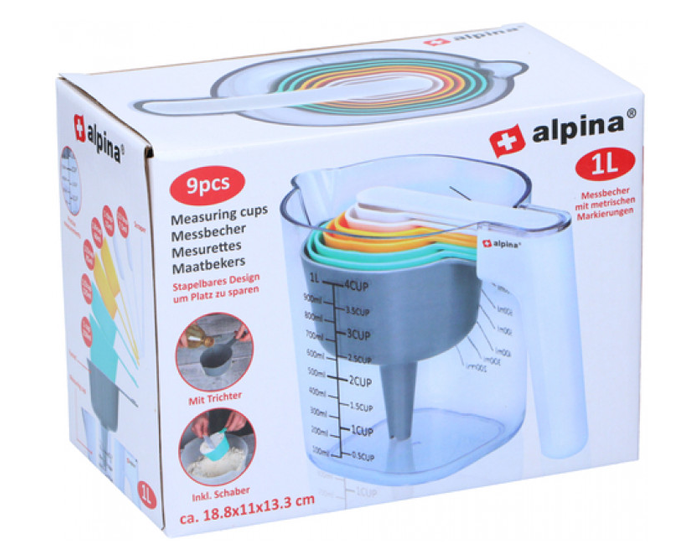 Alpina Maatbekers 1L - 9dlg afbeelding