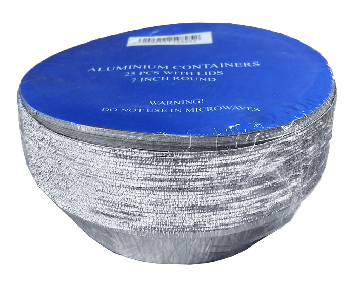 Ronde Aluminium Bakjes met deksel 18cm (25st) afbeelding
