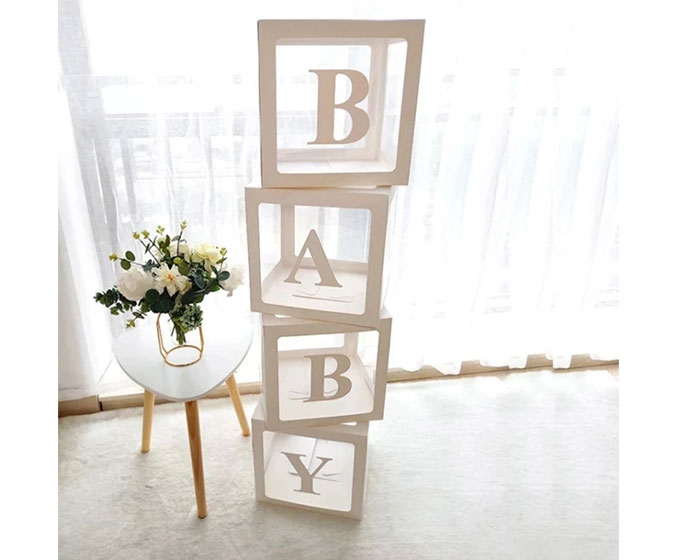 XL BABY Deco Blokken Wit (4st) afbeelding