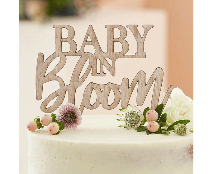* Houten Taarttopper Baby in Bloom Ginger Ray afbeelding