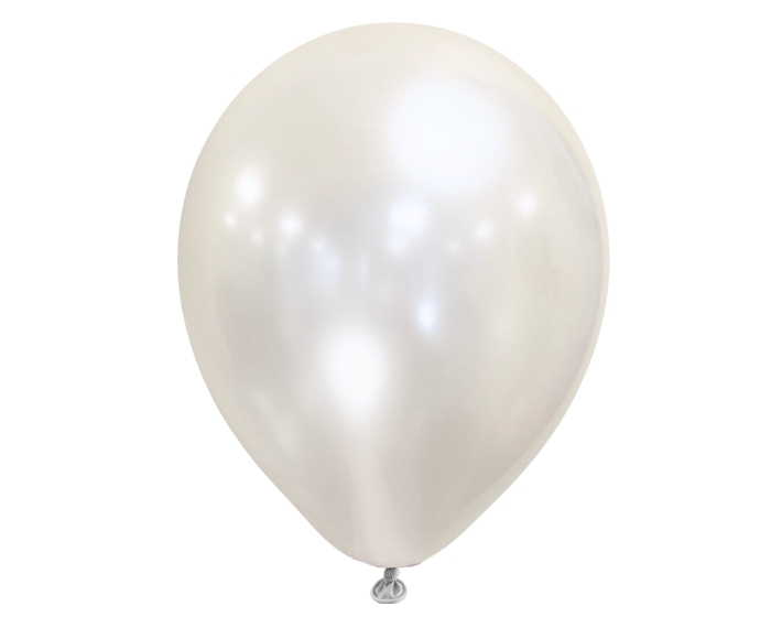 (50st) Ballonnen Metallic Wit afbeelding