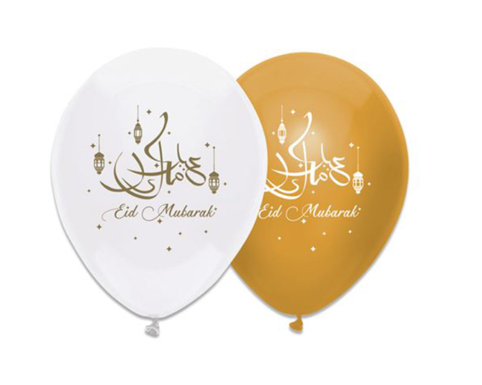 Ballonnen Eid Mubarak Goud&Wit (6st) afbeelding