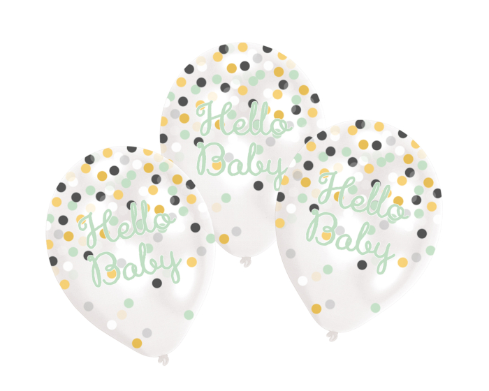 Confetti Ballonnen Hello Baby (6st) afbeelding