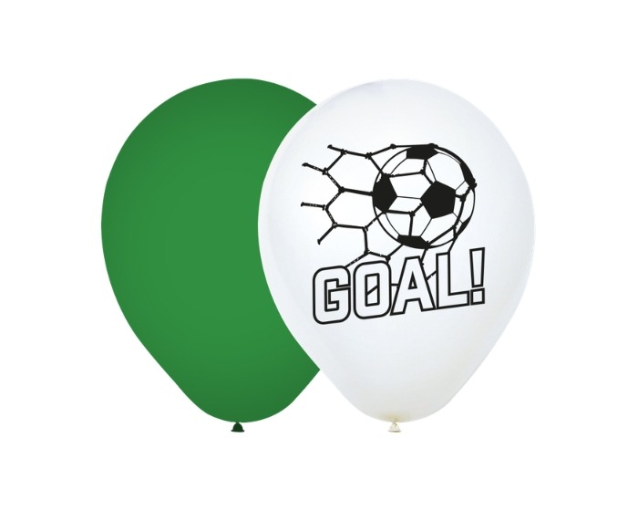 Ballonnen Voetbal Goal! Wit&Groen - 8 stuks afbeelding