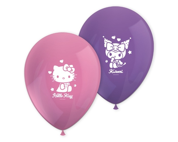 Ballonnen Hello Kitty&Kuromi - 8 stuks afbeelding