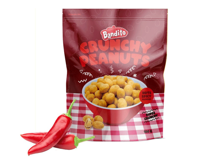 Bandito Crunchy Peanuts Hot&Spicy 100gr afbeelding