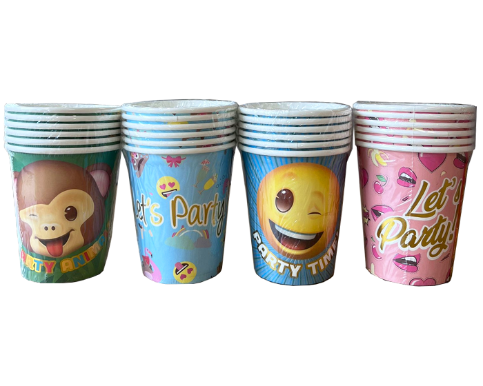 Papieren Bekers - Emoji Party - 6stuks afbeelding