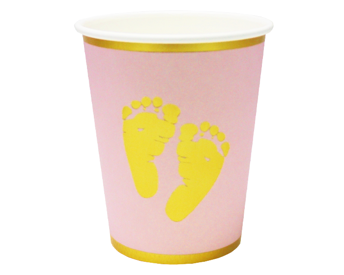 Bekers Baby Girl Voetjes Roze/Goud - 8st afbeelding
