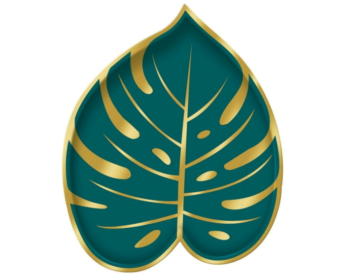 Kartonnen Borden Bladvorm Groen&Goud– 8 stuks afbeelding