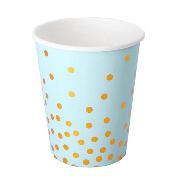 Bekers'Gold Dots'Pastel Blauw - 10st afbeelding