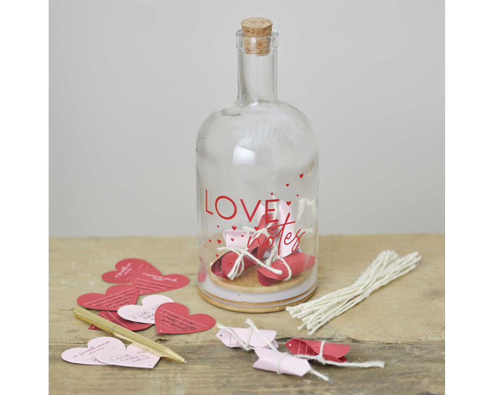 Love Notes in een flesje Valentijnscadeau Ginger Ray afbeelding