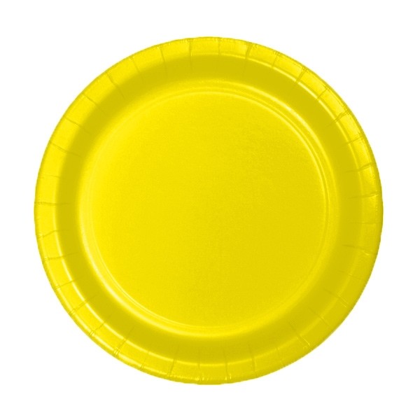Kartonnen Bordjes Geel 18cm (20st) afbeelding