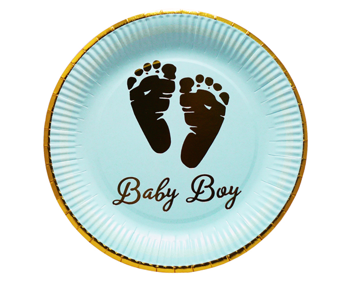 Bordjes - Baby Boy Voetjes - Boy/Goud - 8 stuks afbeelding