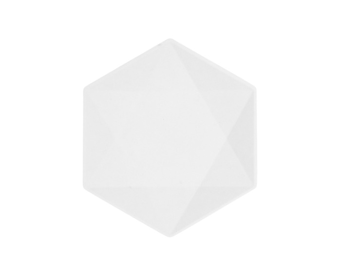 Borden Hexagon Middel Wit - 20,8x18,1cm - 6 stuks afbeelding
