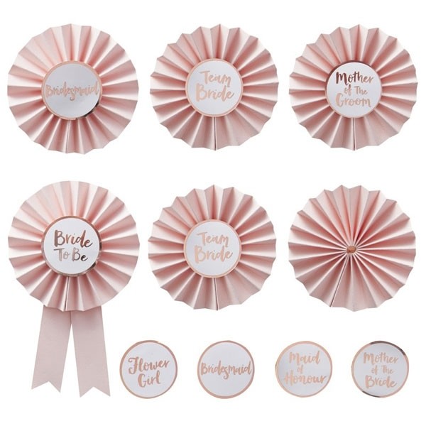 * Team Bride Badges Kit Ginger Ray (6st) afbeelding