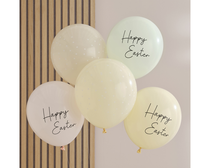 Ballonnen Happy Easter Ginger Ray (5st) afbeelding