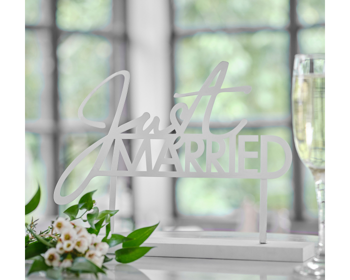 Tafelbord Just Married Metaal Wit Ginger Ray afbeelding