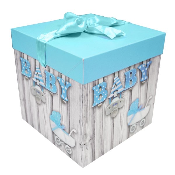 Cadeaudoos Baby Blauw (15x15x15cm) afbeelding