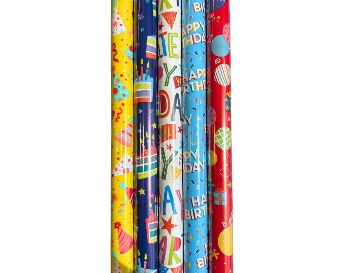 Cadeaupapier Happy Birthday - 70x200cm - 5 rollen afbeelding