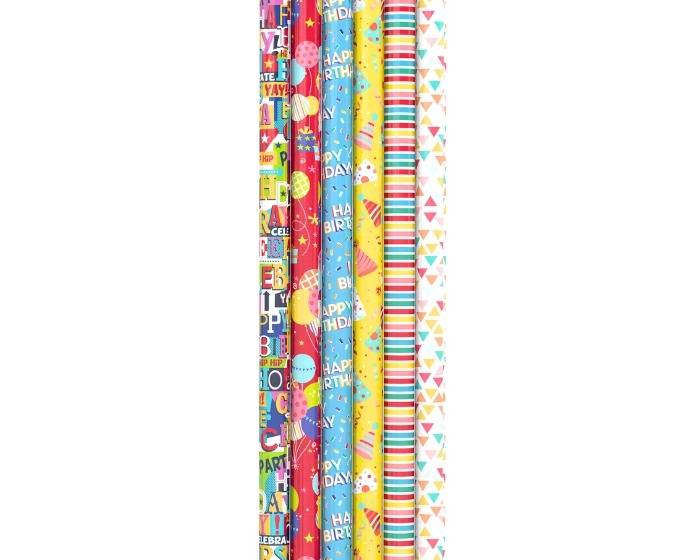 Cadeaupapier Verjaardag - 70x200cm - 6 rollen afbeelding