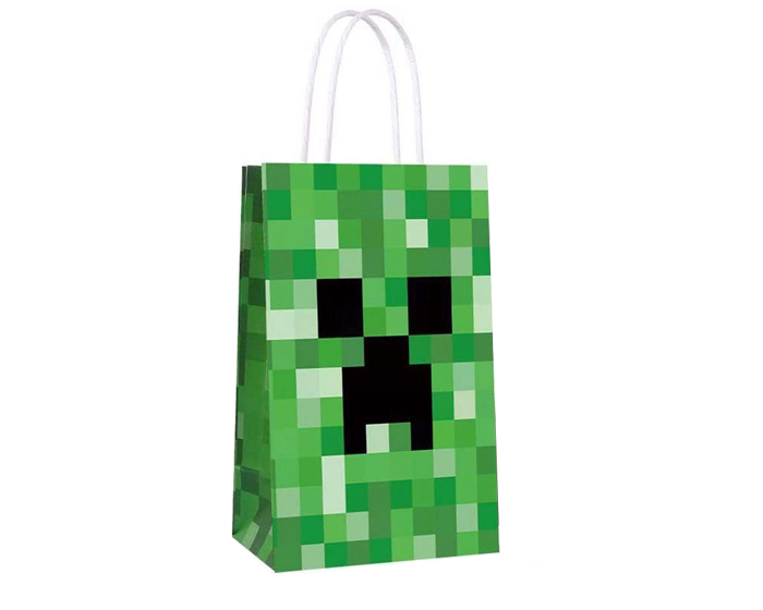 Papieren Cadeautasjes Minecraft - 21x15x8cm - 6 stuks afbeelding