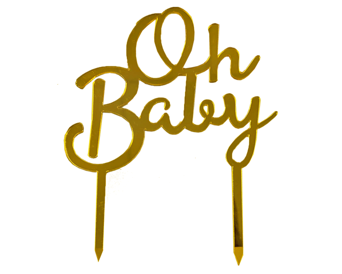 Cake Topper Oh Baby Goud afbeelding