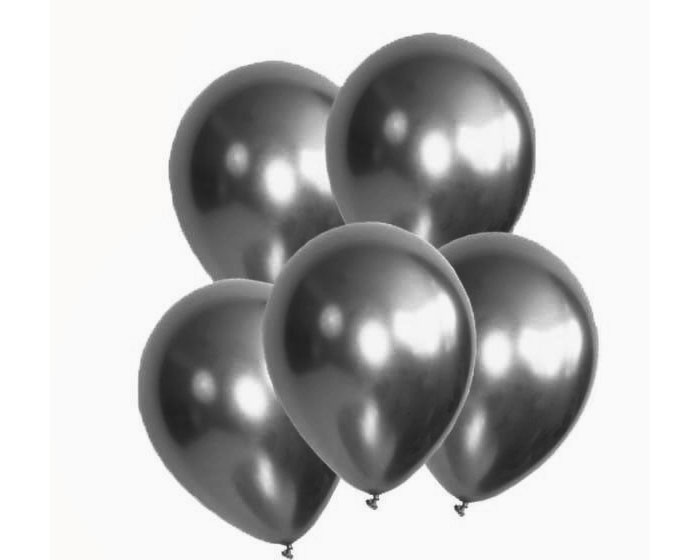 Chroom Ballonnen Antraciet (10st) afbeelding