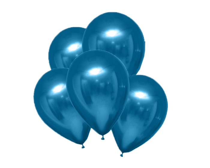 Chroom Ballonnen Blauw (10st) afbeelding