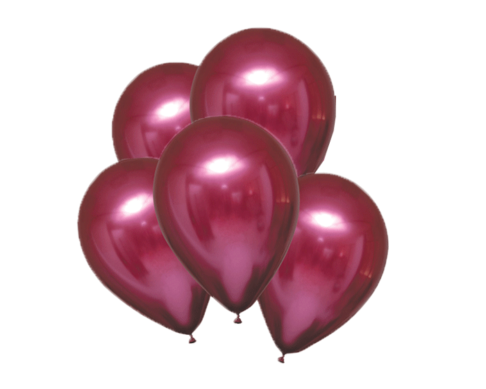 Chroom Ballonnen Rood (10st) afbeelding