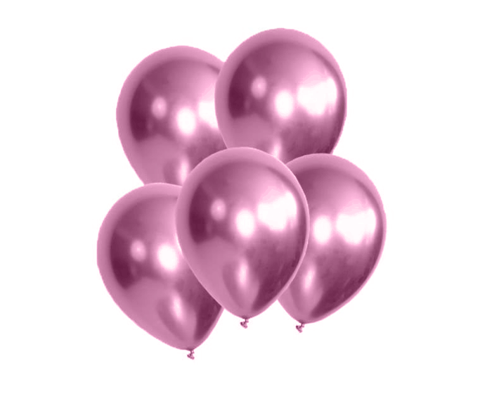 Chroom Ballonnen Roze (10st) afbeelding