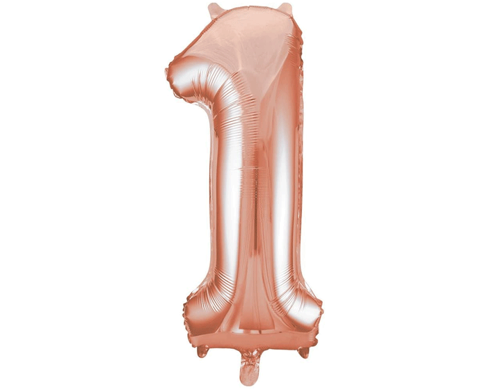Folieballon Cijfer 1 Roségoud XL afbeelding