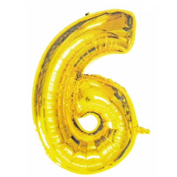 Folieballon 6 Goud (43cm) afbeelding