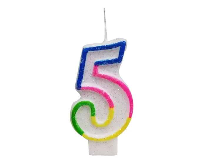 Verjaardagskaars Cijfer 5 afbeelding