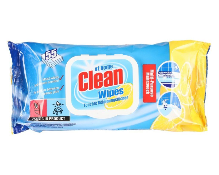 At Home Clean Wipes Lemon (55st) afbeelding