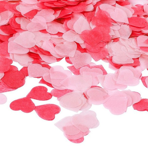 Zijdevloei Confetti Hartjes Rood/Roze (10g) afbeelding