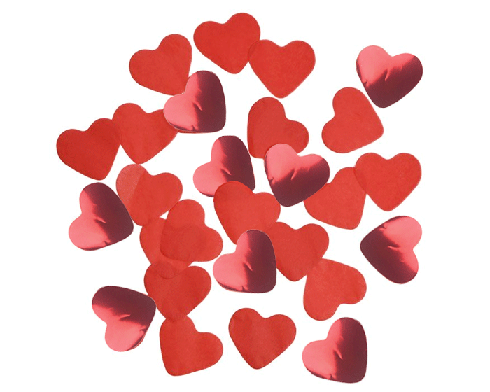 Zijdevloei Confetti Hartjes Rood - 15 gram afbeelding