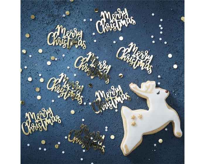 Tafelconfetti Merry Christmas Goud Ginger Ray afbeelding