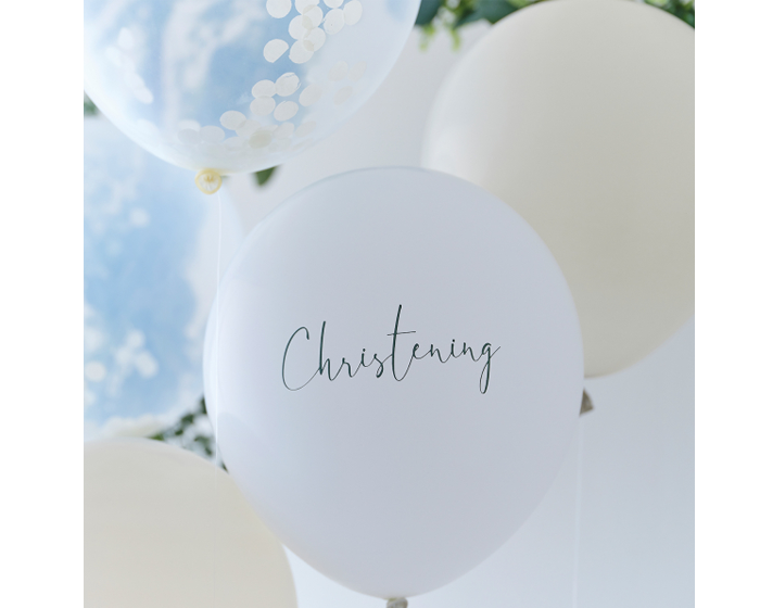 Ballonnen Christening Wit, Nude&Confetti Ginger Ray (5st) afbeelding