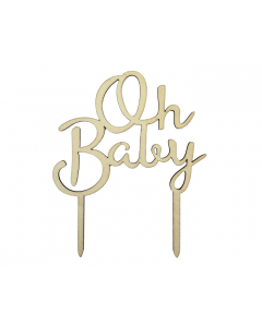 Taarttopper Happy Birthday - Hout - 13x20cm