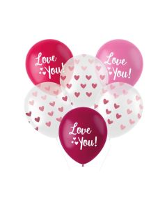 Ballonnen Love You! - 33cm - 6 stuks