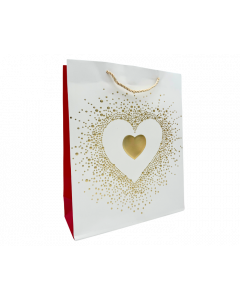 Cadeautas Hart Wit Medium - Stijlvol verpakken met liefde