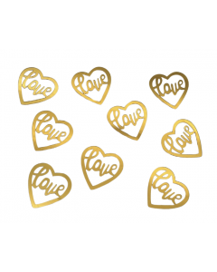Tafelconfetti Love Hart Goud - Luxe Bruiloft Decoratie