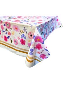 Plastic Tafelkleed Bloemen - 108x180cm 