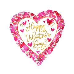 Folieballon Happy Valentine's Day Hart (43cm) 