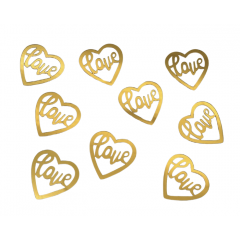 Tafelconfetti Love Hart Goud - Luxe Bruiloft Decoratie