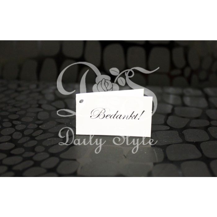 Bedankkaartje 'Bedankt!' Zilver