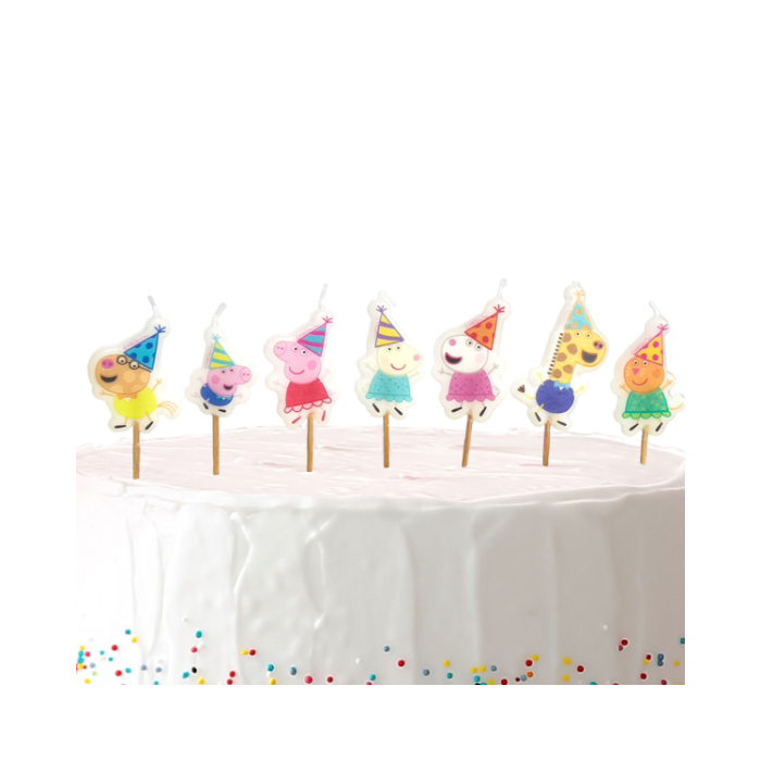 Mini Kaarsjes Peppa Pig - 7 stuks