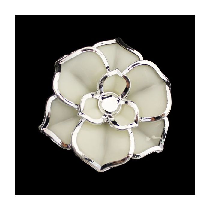 Deco Broche Bloem Zilver