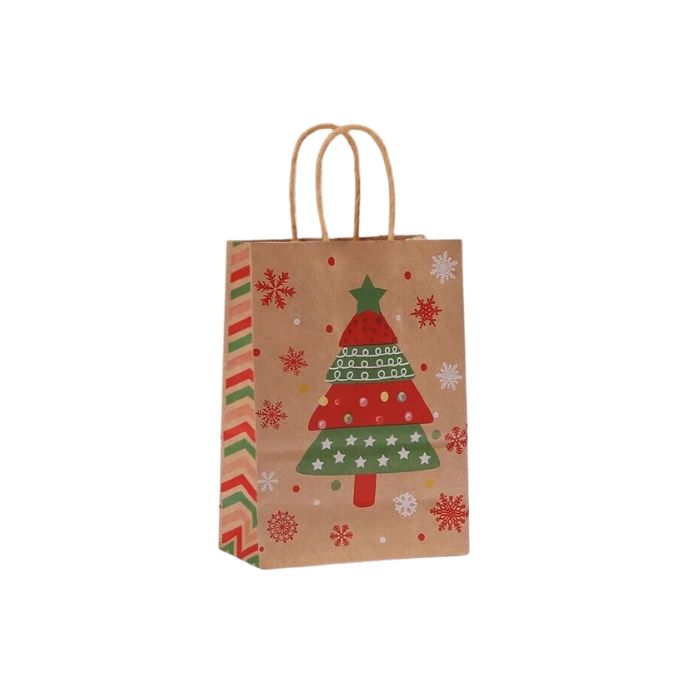 Cadeautasjes Kerstboom Kraft (6st)