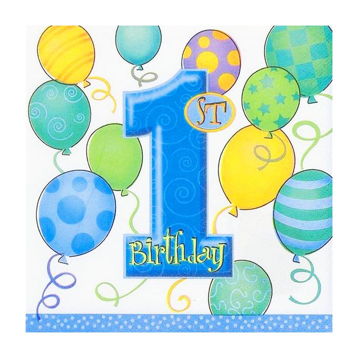 Tafelkleed '1st Birthday' Blauw